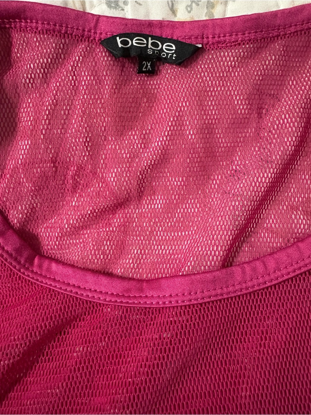 bebe sport Hot Pink Mesh Tank Pink and Black